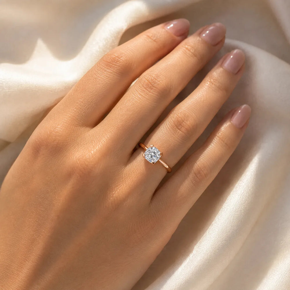 Elegant Solitaire Ring with Contemporary Prong Setting