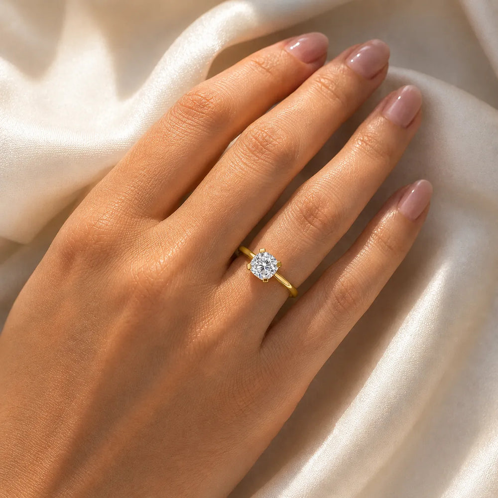 Elegant Solitaire Ring with Contemporary Prong Setting