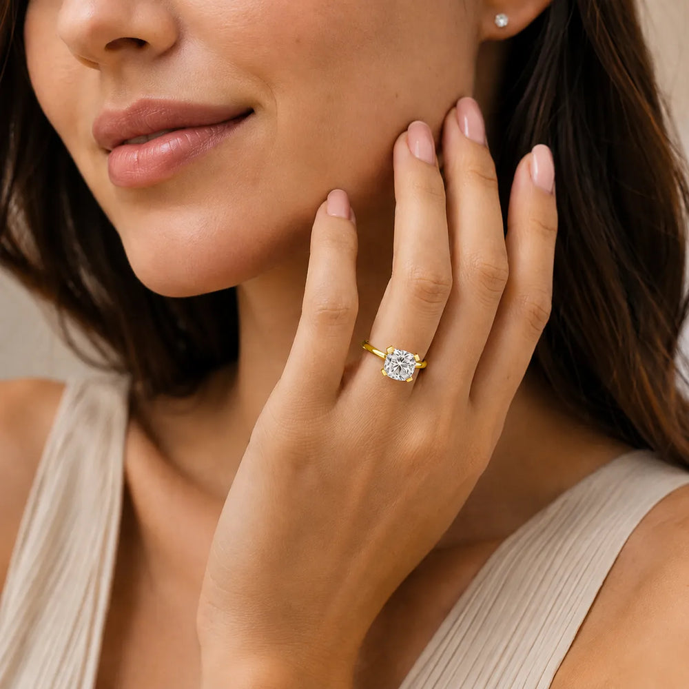 Elegant Solitaire Ring with Contemporary Prong Setting