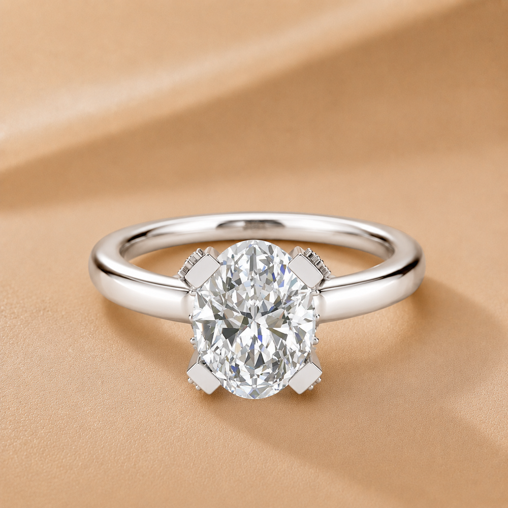 Elegant Solitaire Ring with Contemporary Prong Setting