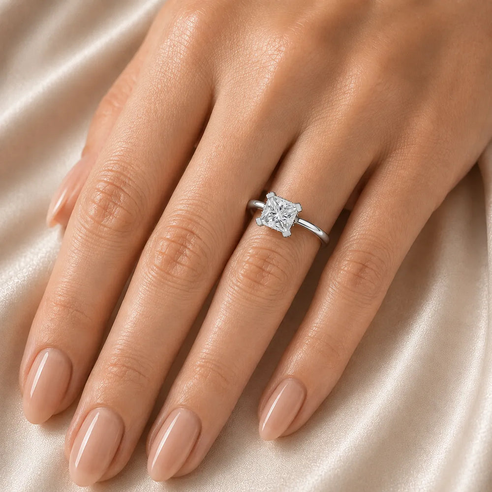 Elegant Solitaire Ring with Contemporary Prong Setting
