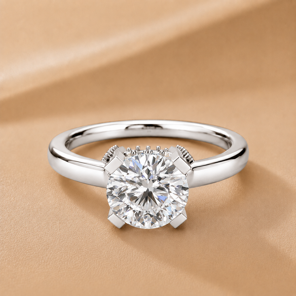 Elegant Solitaire Ring with Contemporary Prong Setting