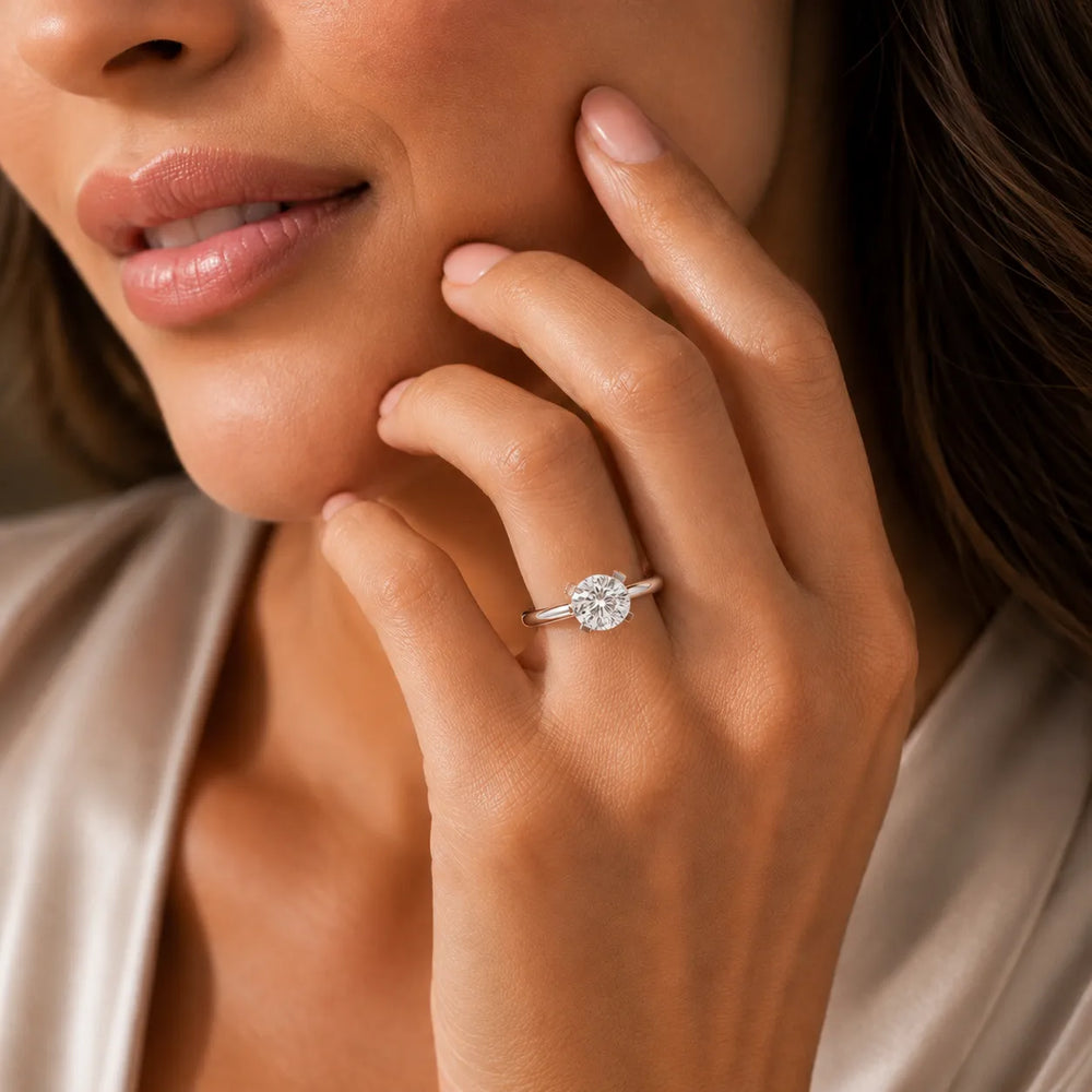 Elegant Solitaire Ring with Contemporary Prong Setting