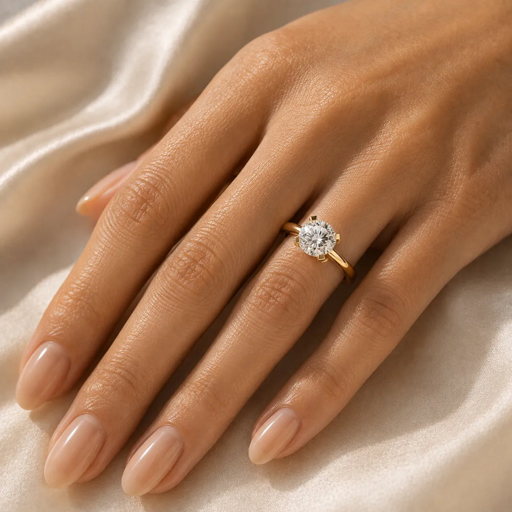 Elegant Solitaire Ring with Contemporary Prong Setting