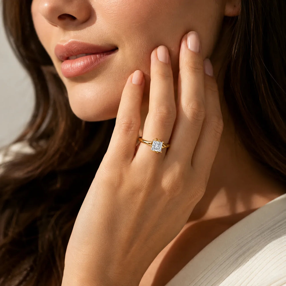 Contemporary Solitaire Engagement Ring