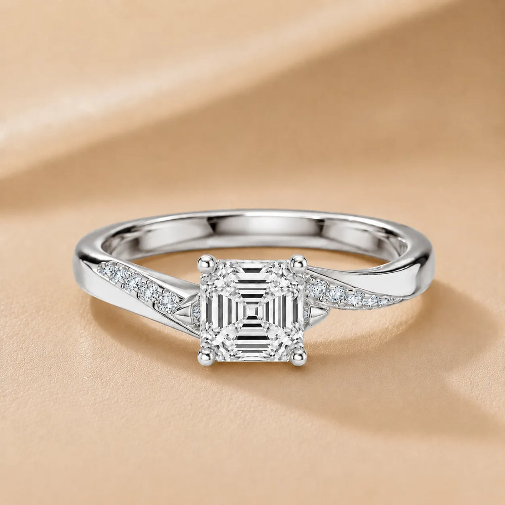 Princess-Cut Diamond Crisscross Ring