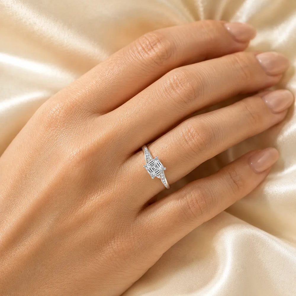 Princess-Cut Diamond Crisscross Ring