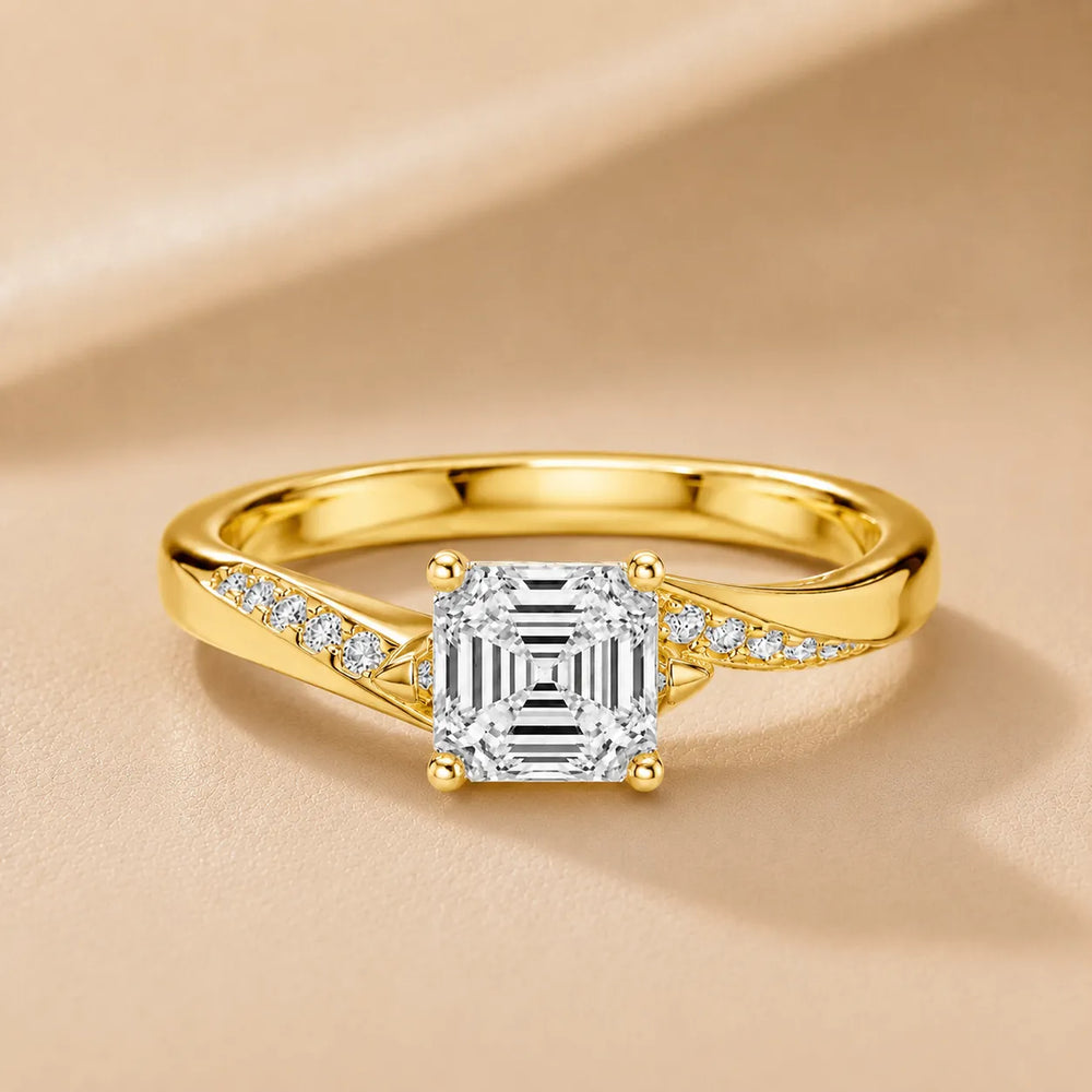 Princess-Cut Diamond Crisscross Ring