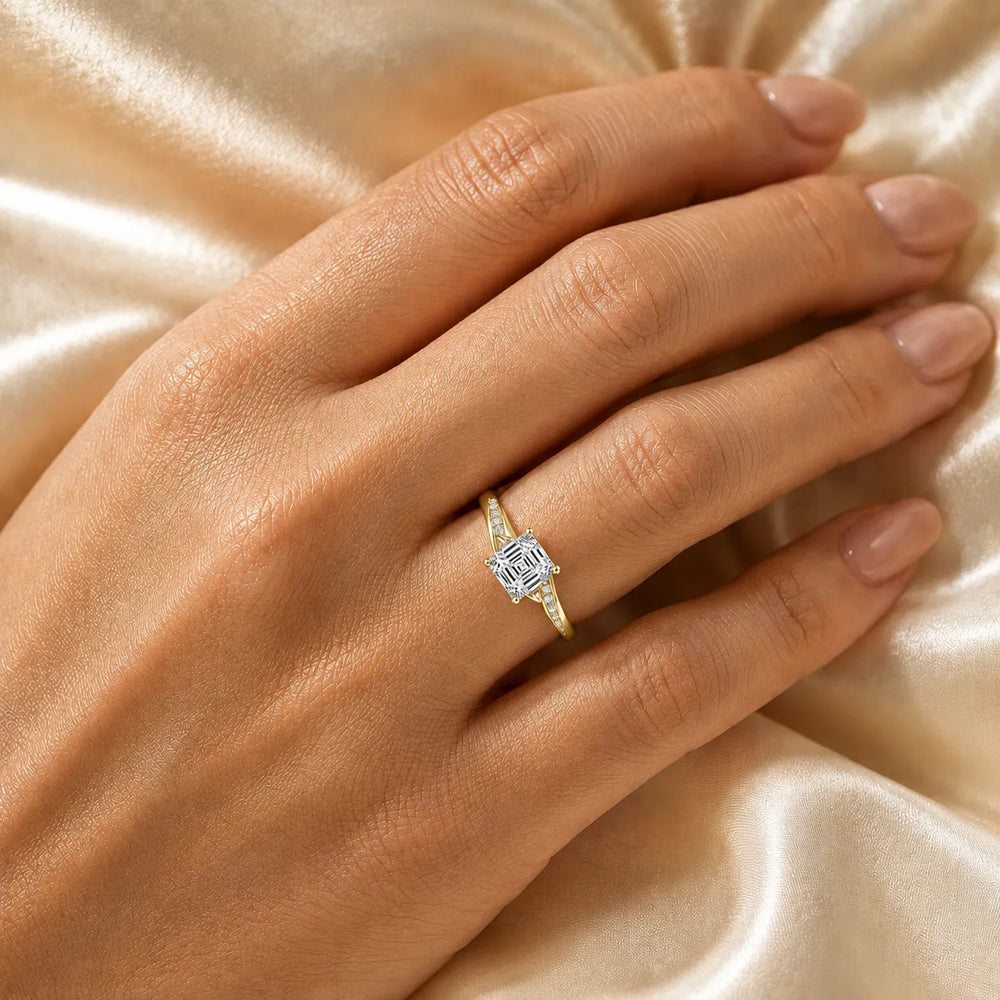 Princess-Cut Diamond Crisscross Ring
