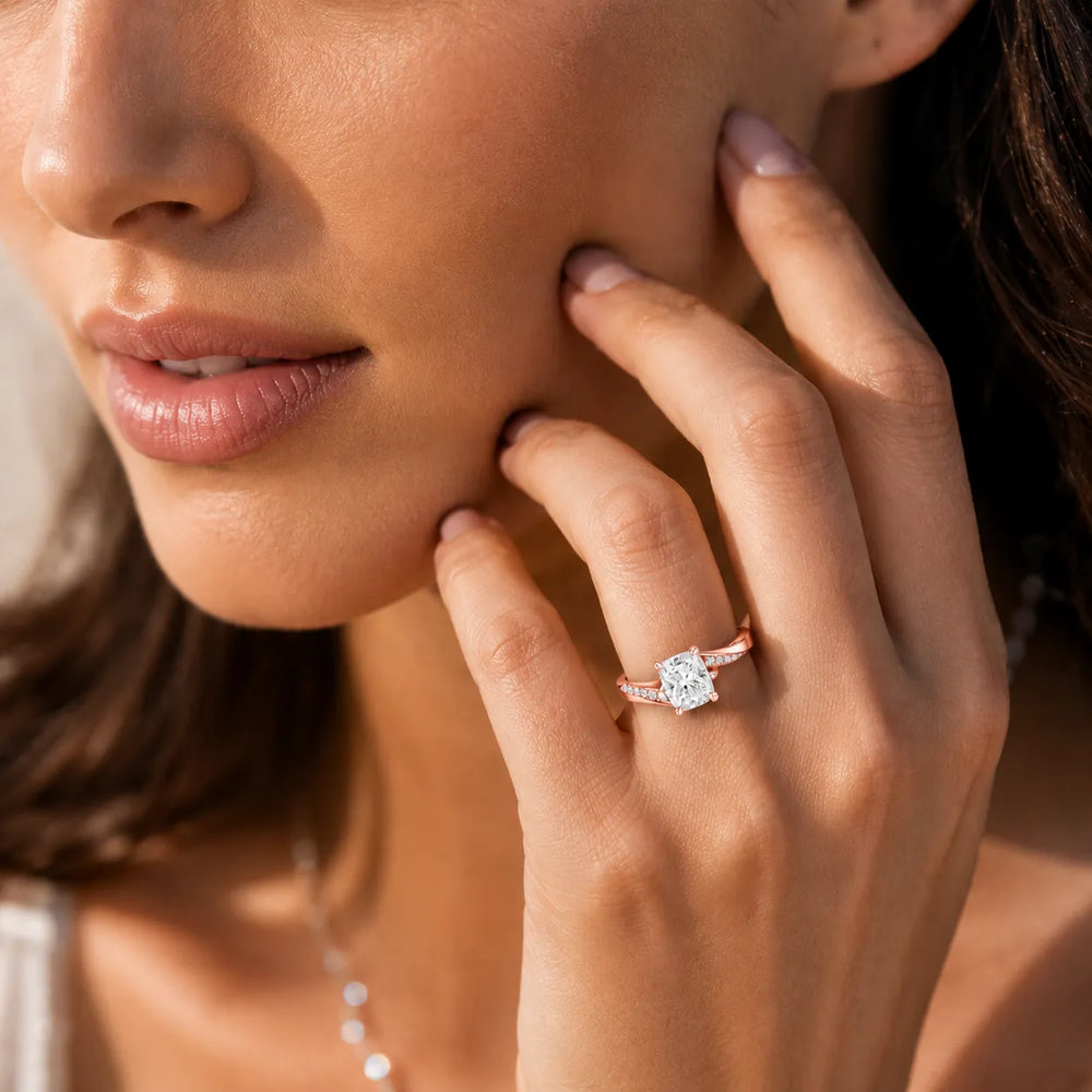 Princess-Cut Diamond Crisscross Ring