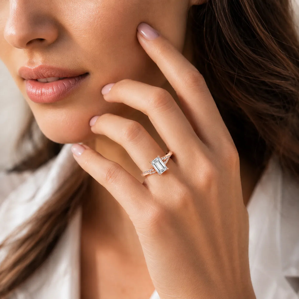 Princess-Cut Diamond Crisscross Ring