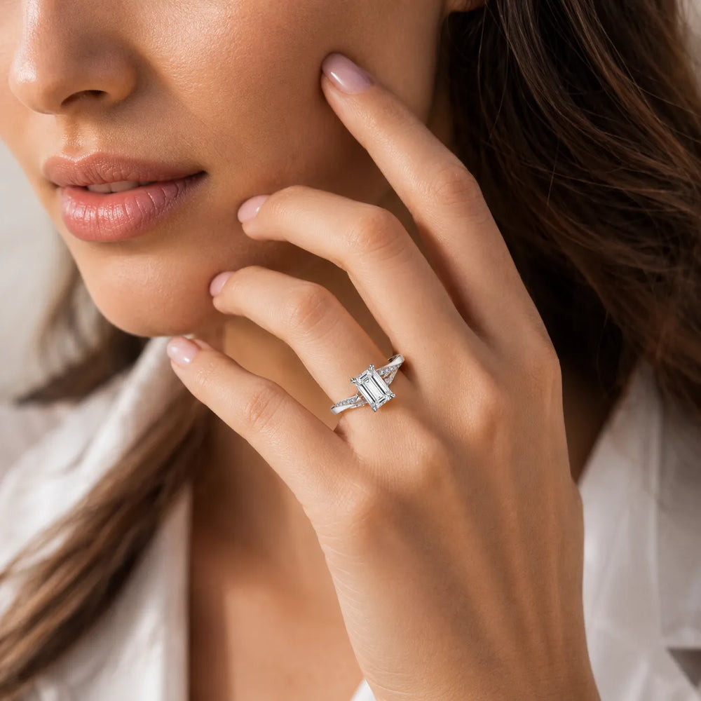 Princess-Cut Diamond Crisscross Ring
