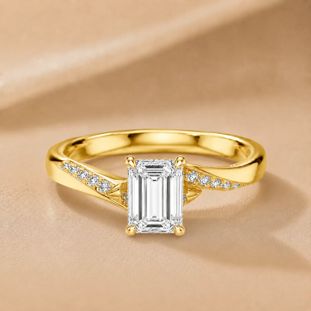 Princess-Cut Diamond Crisscross Ring