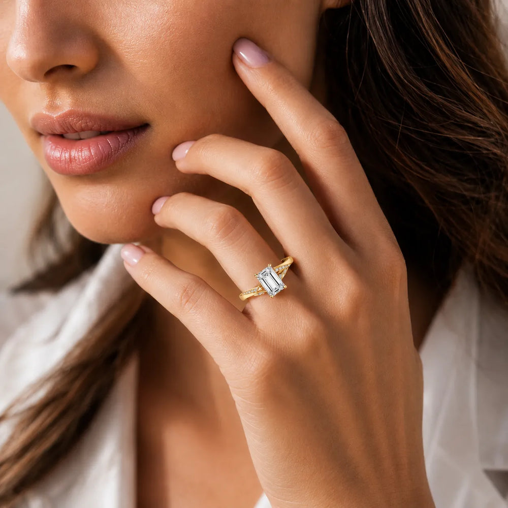 Princess-Cut Diamond Crisscross Ring