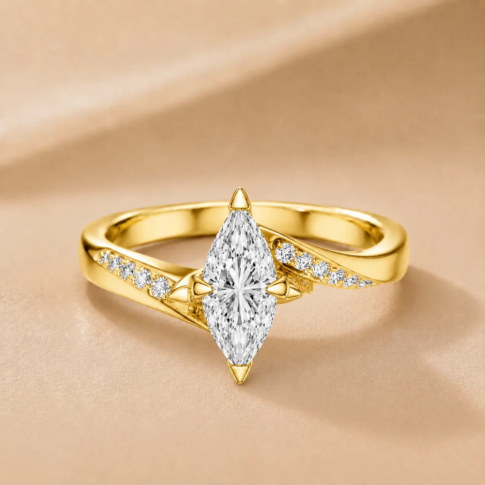 Princess-Cut Diamond Crisscross Ring