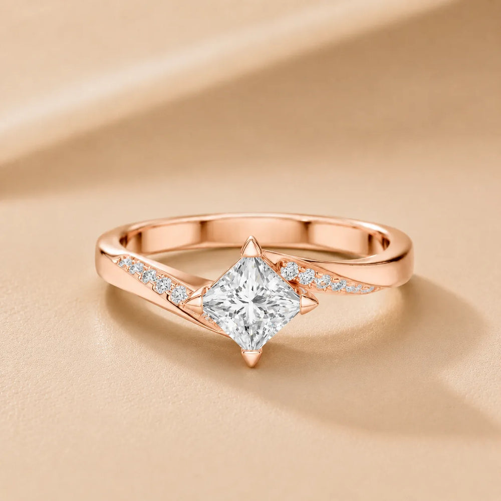 Princess-Cut Diamond Crisscross Ring