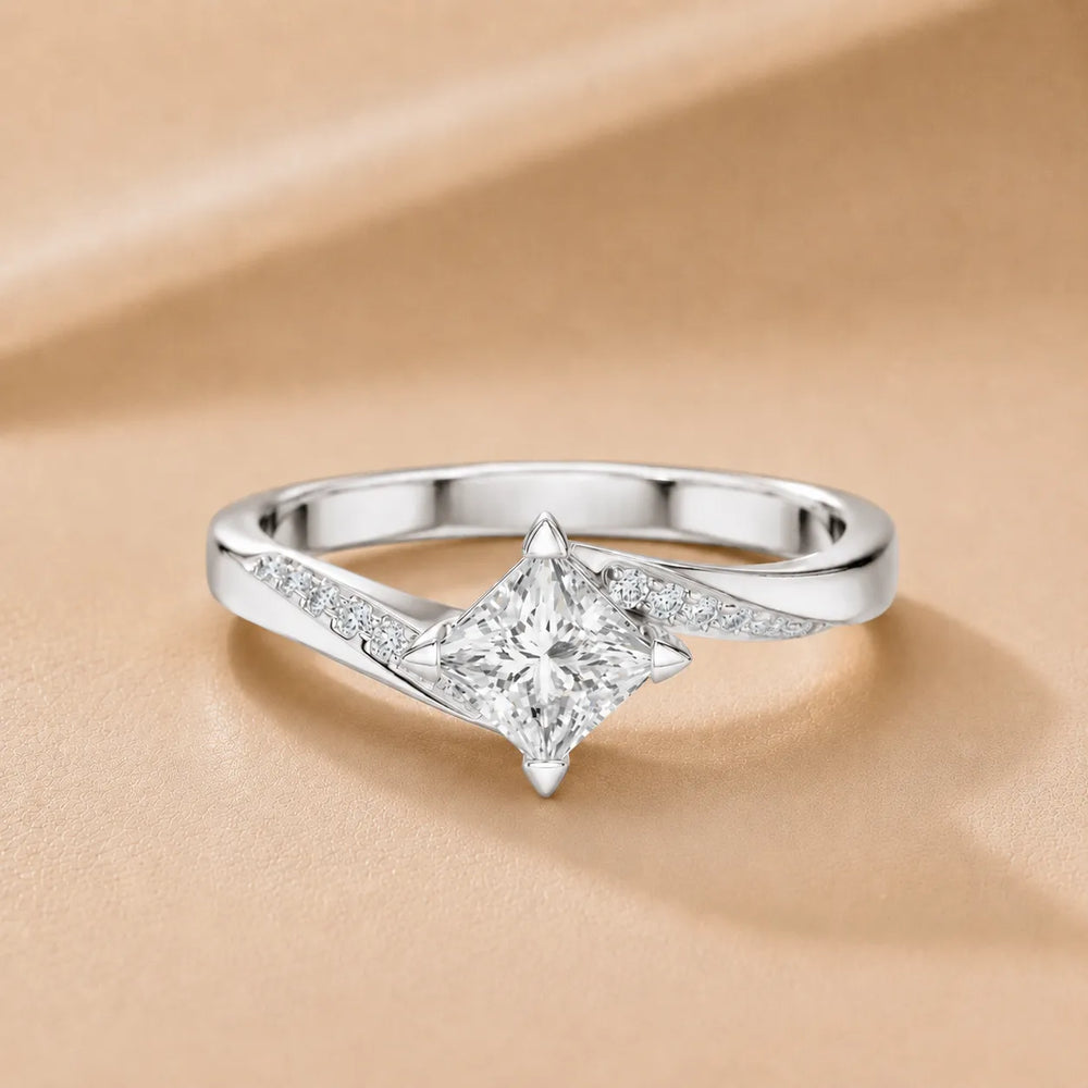 Princess-Cut Diamond Crisscross Ring