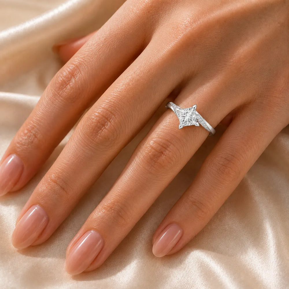 Princess-Cut Diamond Crisscross Ring