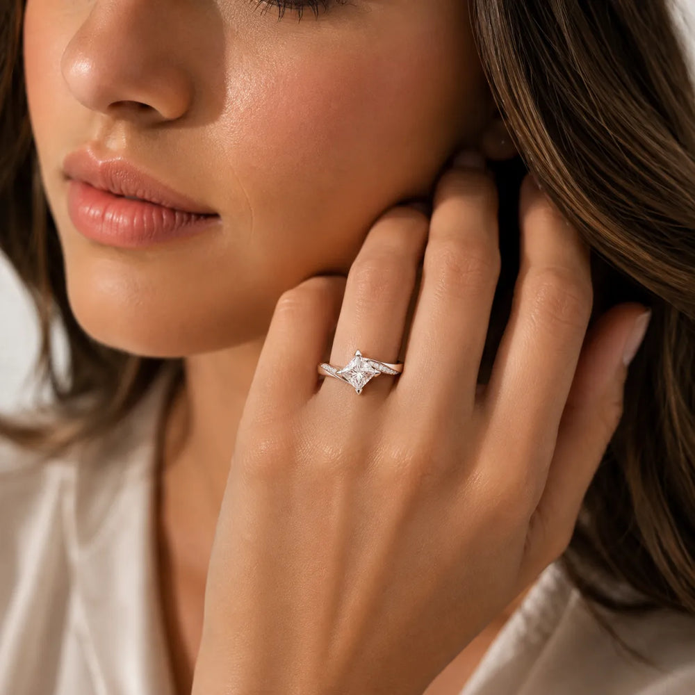 Princess-Cut Diamond Crisscross Ring