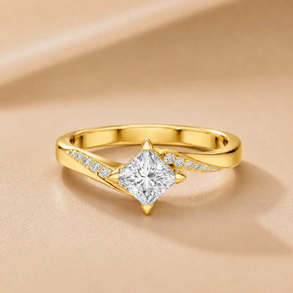 Princess-Cut Diamond Crisscross Ring