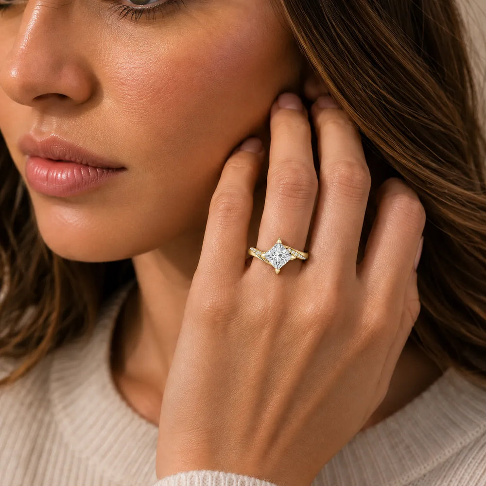 Princess-Cut Diamond Crisscross Ring