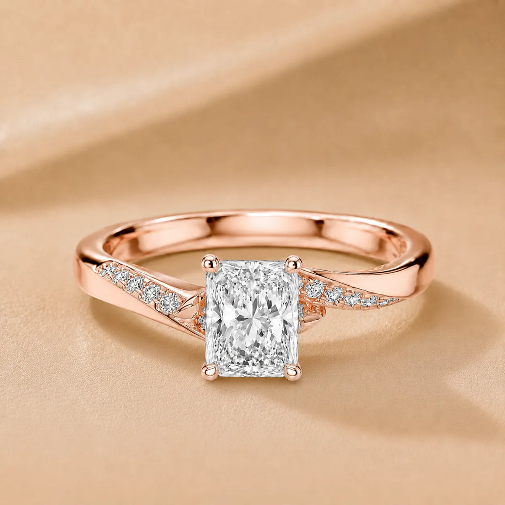 Princess-Cut Diamond Crisscross Ring