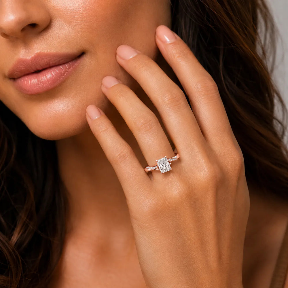 Princess-Cut Diamond Crisscross Ring