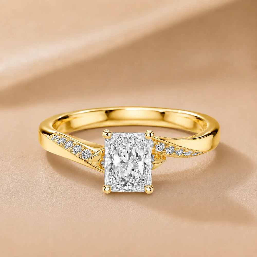 Princess-Cut Diamond Crisscross Ring