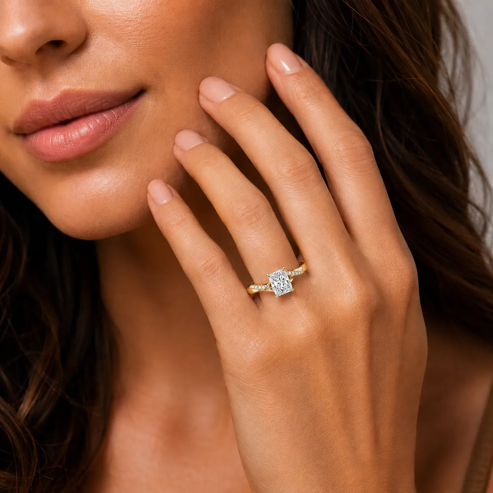 Princess-Cut Diamond Crisscross Ring