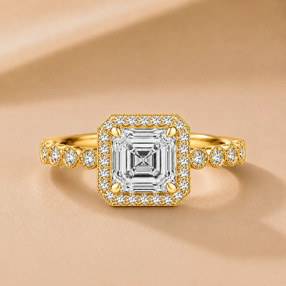 Halo Crown Pear Diamond Ring