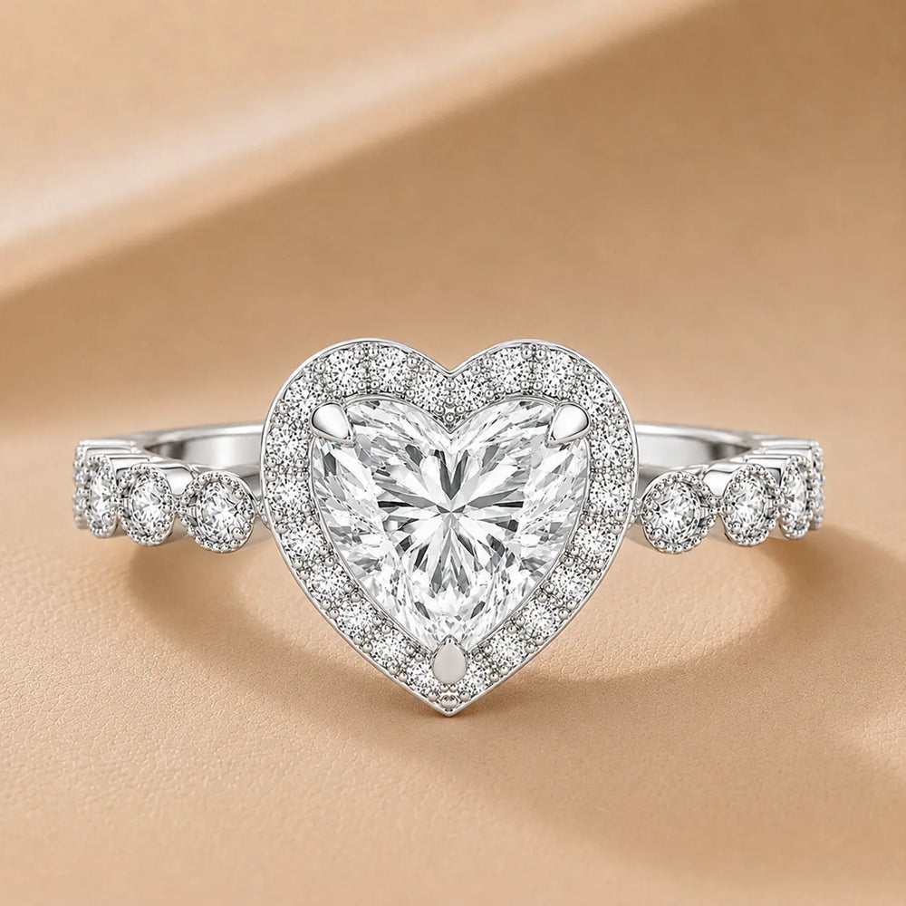 Halo Crown Pear Diamond Ring