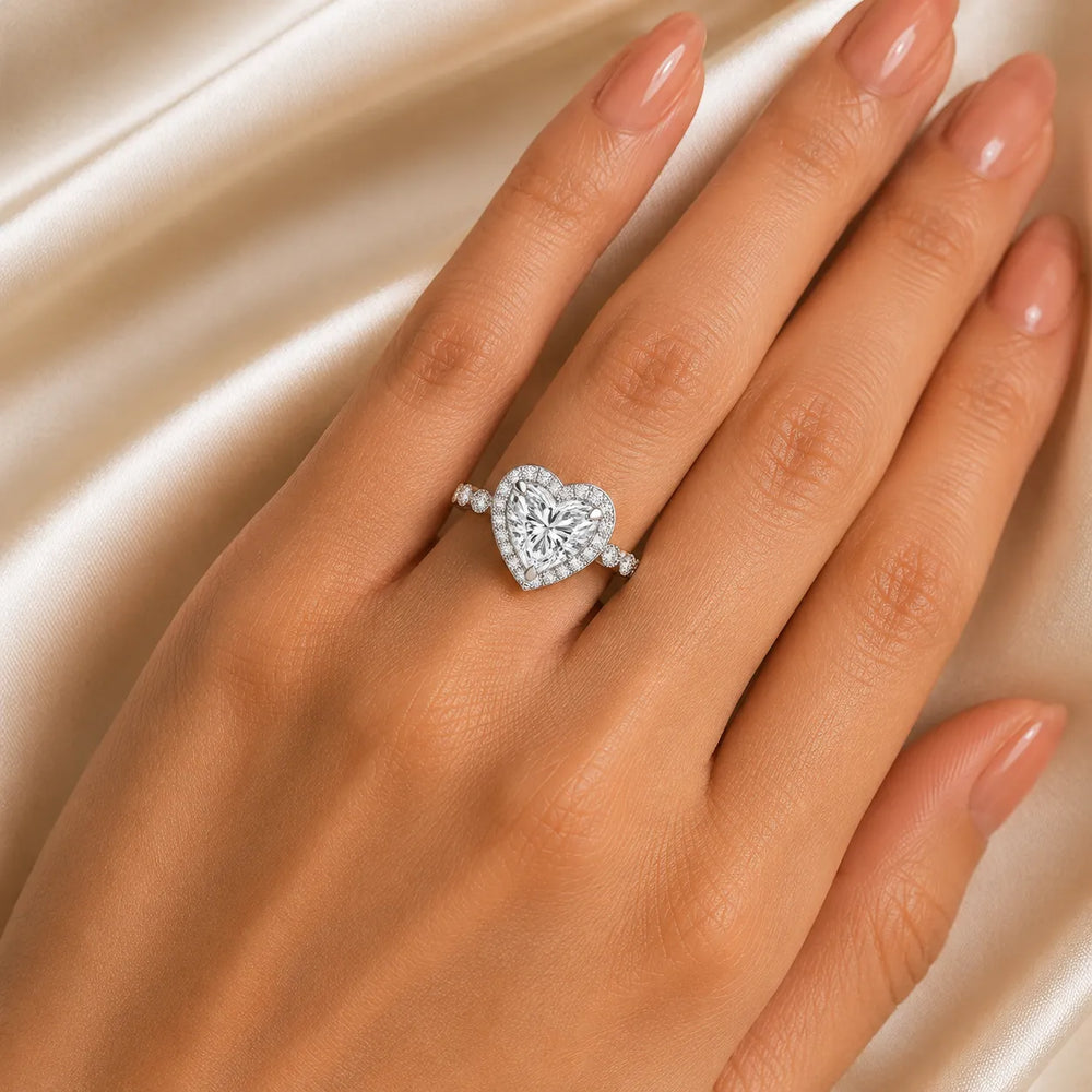 Halo Crown Pear Diamond Ring