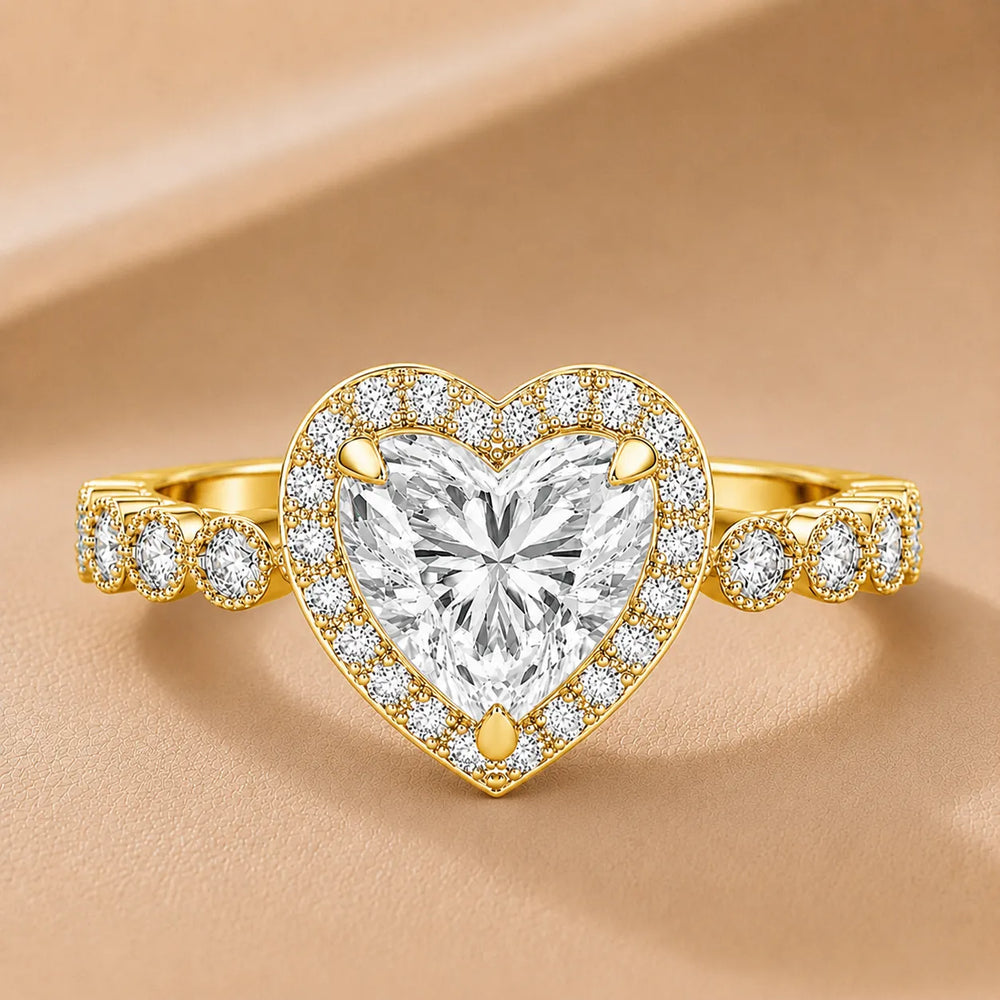 Halo Crown Pear Diamond Ring