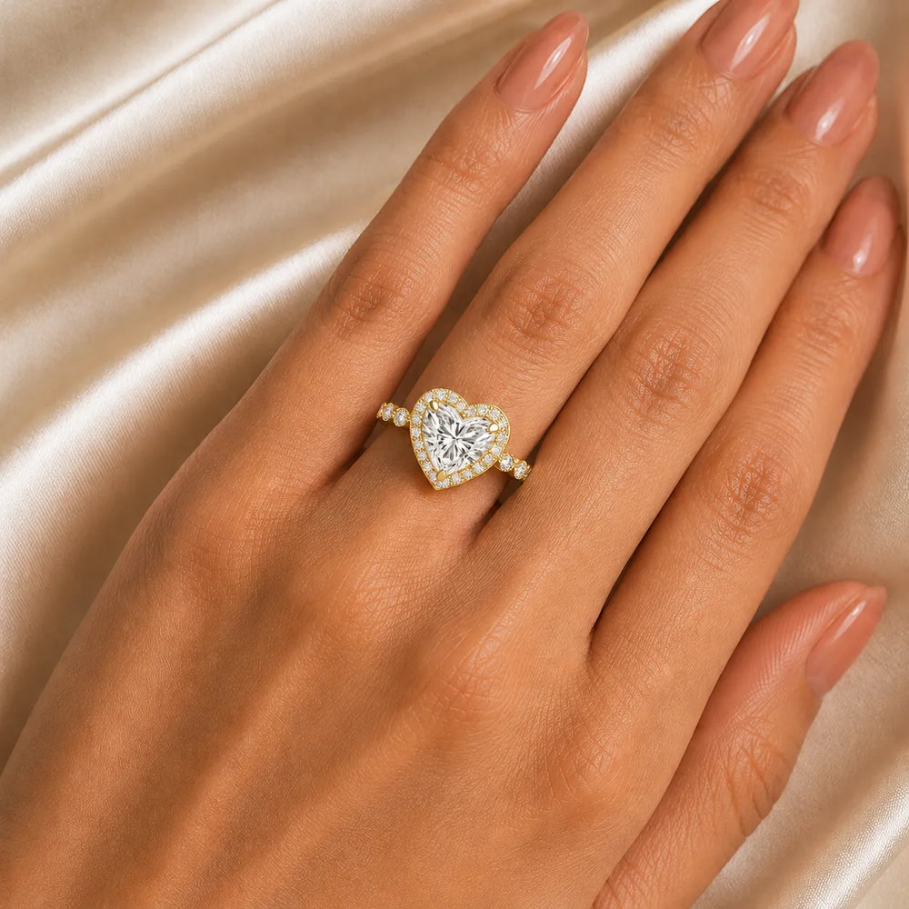 Halo Crown Pear Diamond Ring