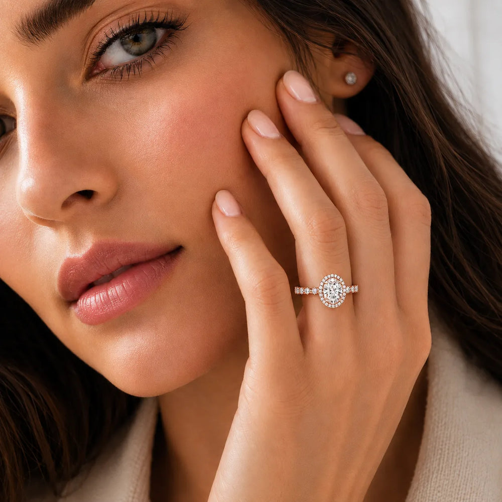 Halo Crown Pear Diamond Ring