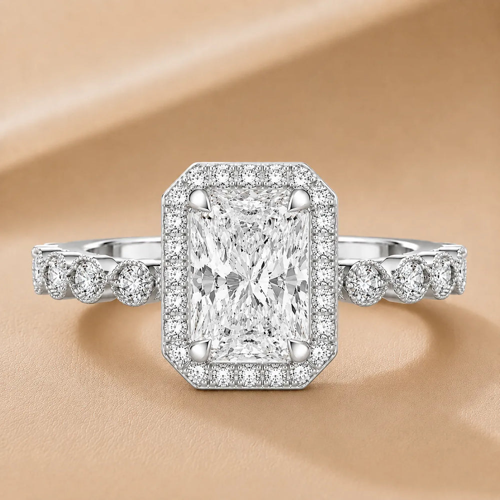 Halo Crown Pear Diamond Ring