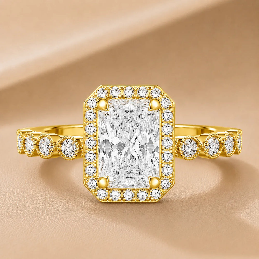 Halo Crown Pear Diamond Ring
