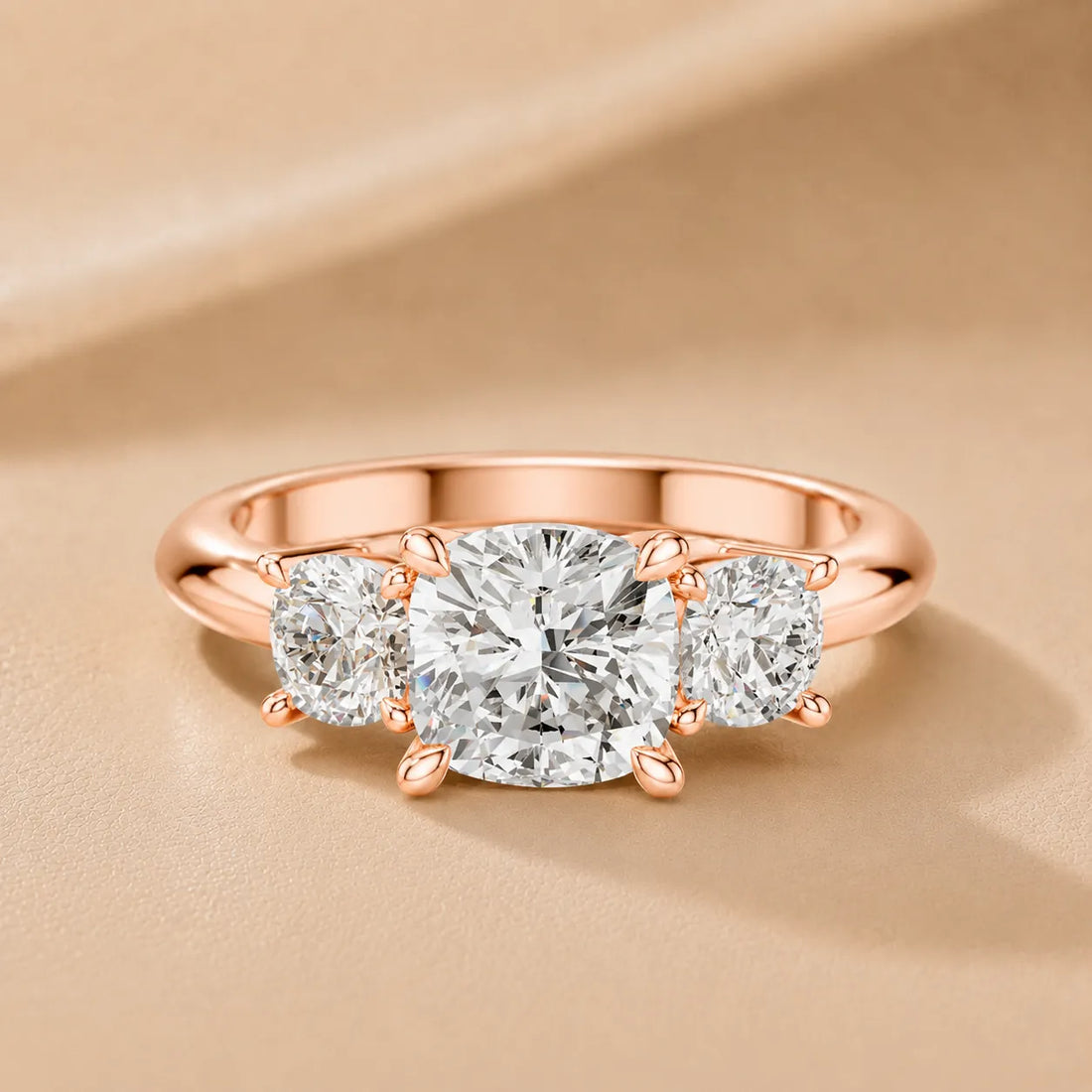 Crown Three-Stone With Round Cut Diamond