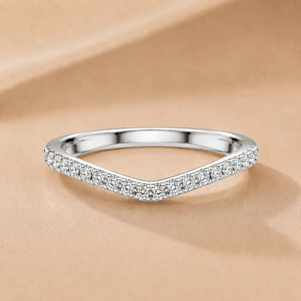 V-Curve Diamond Elegance Ring Band