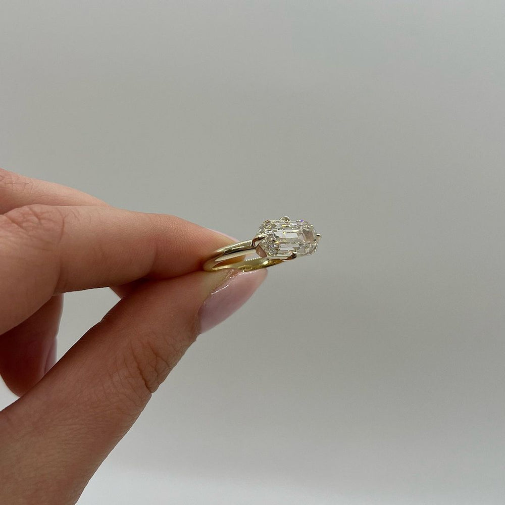 Pill Step Cut Labgrown Engagement Ring