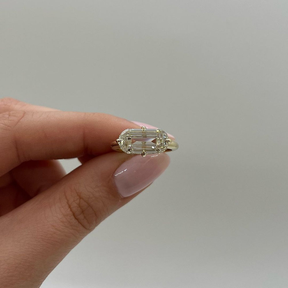 Pill Step Cut Labgrown Engagement Ring