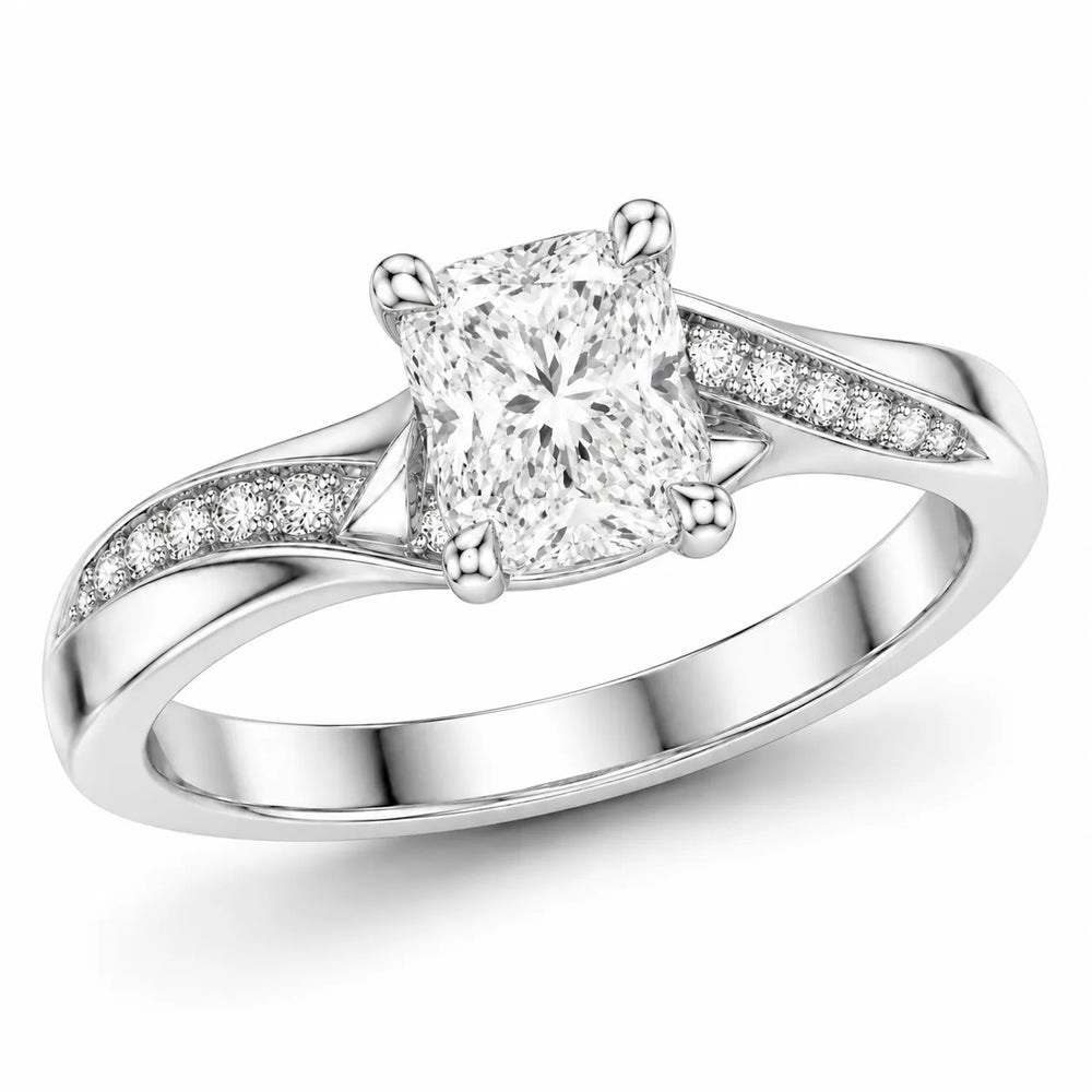 Princess-Cut Diamond Crisscross Ring