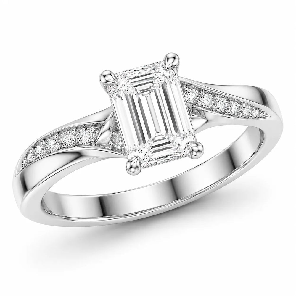 Princess-Cut Diamond Crisscross Ring