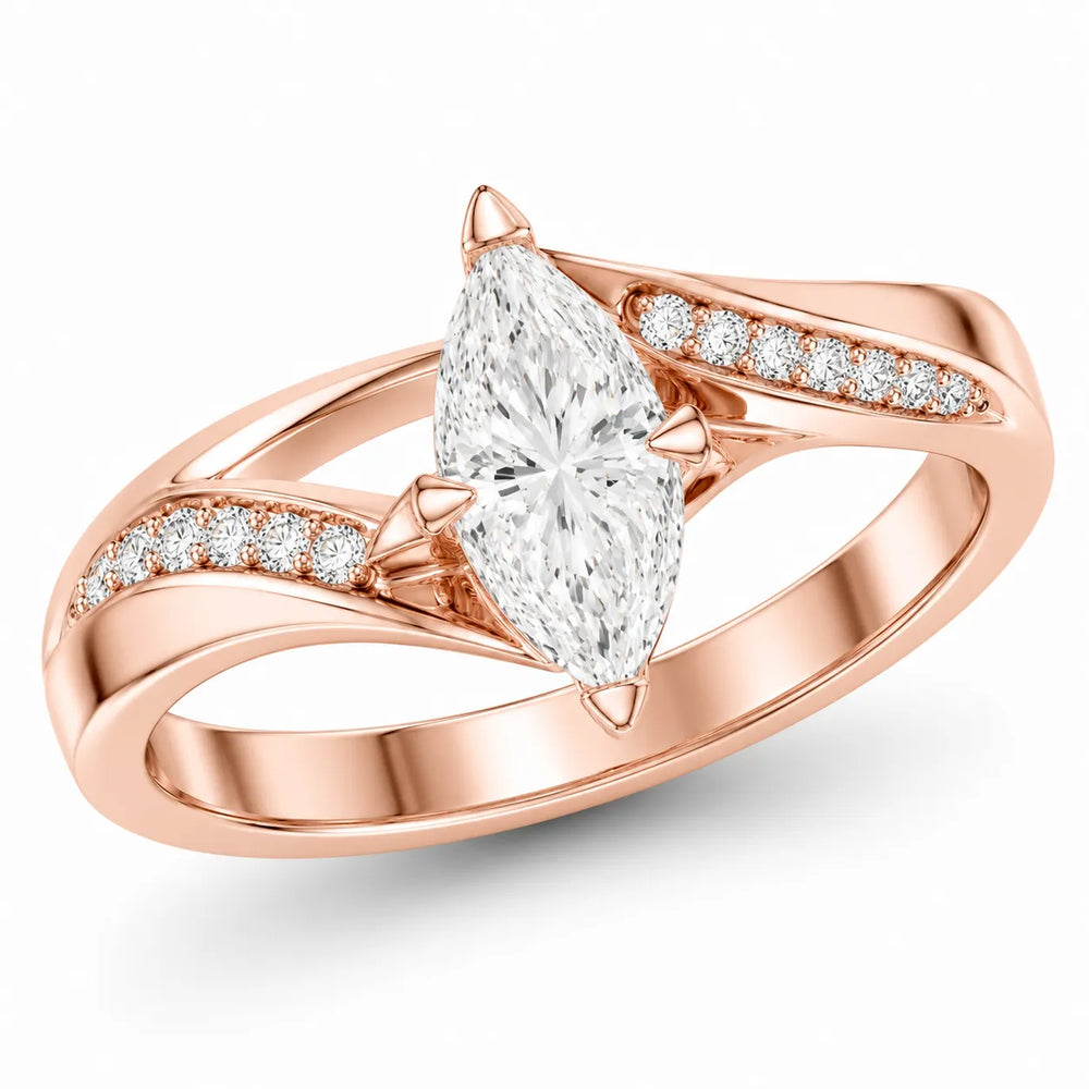Princess-Cut Diamond Crisscross Ring