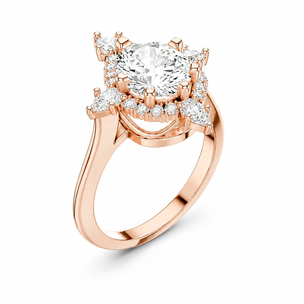 Pear Cut Luminous Halo Ring