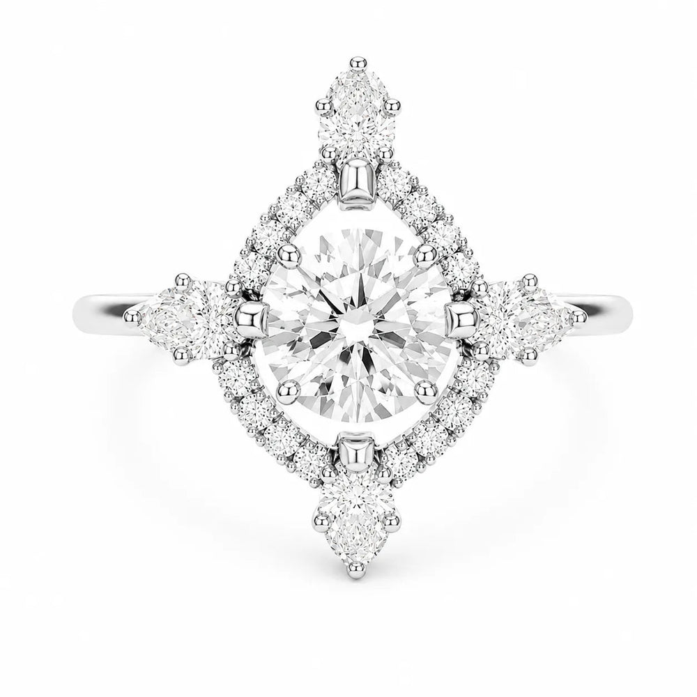 Cut Luminous Halo Ring – Round (925 Sterling Silver)