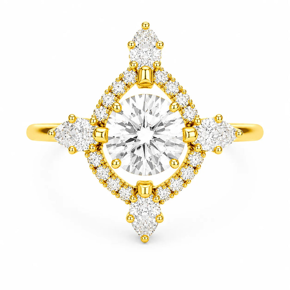 Cut Luminous Halo Ring – Round (14K Rose Gold)