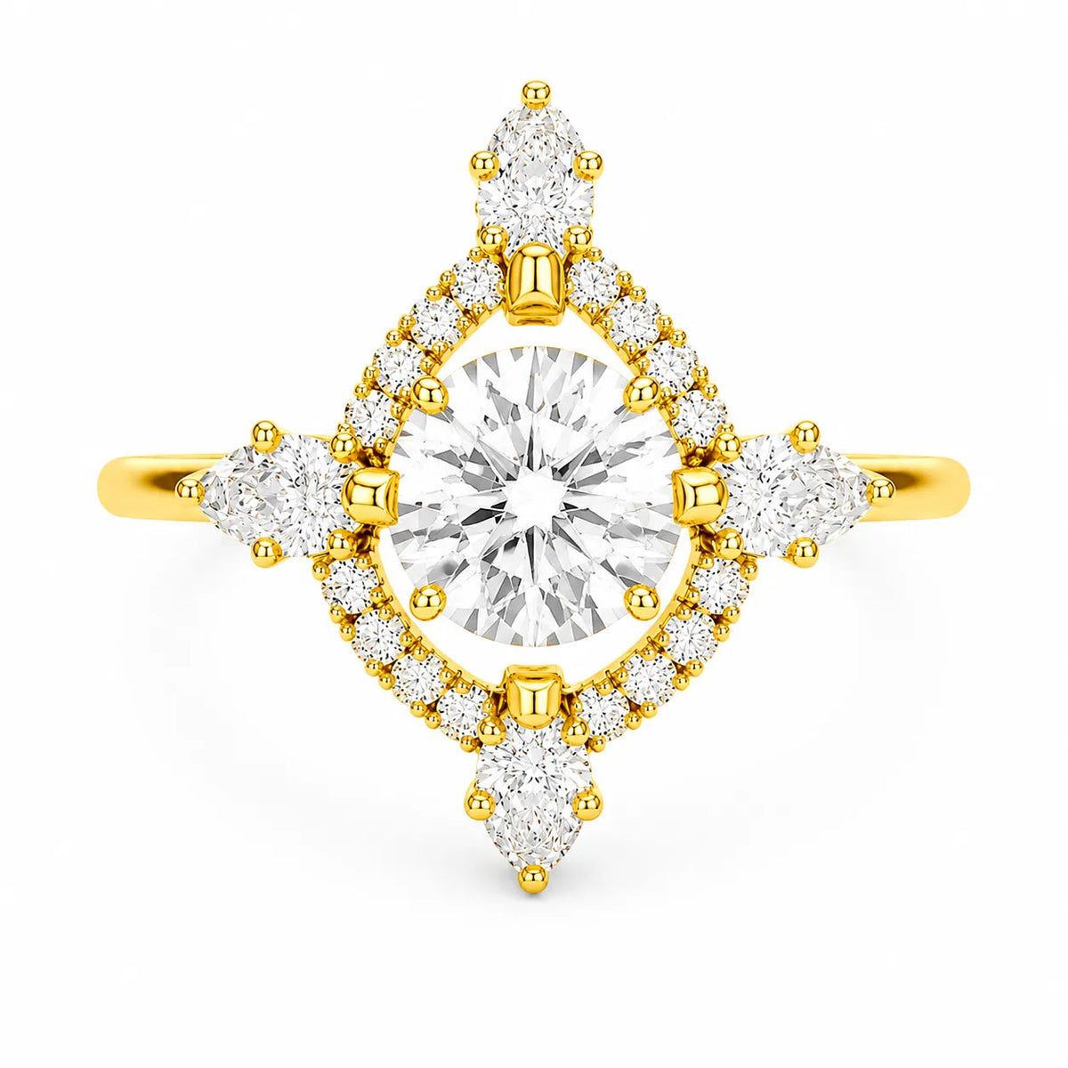 Cut Luminous Halo Ring – Round (14K Rose Gold)
