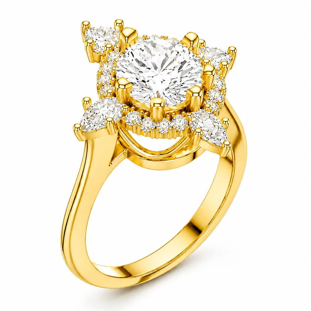 Pear Cut Luminous Halo Ring
