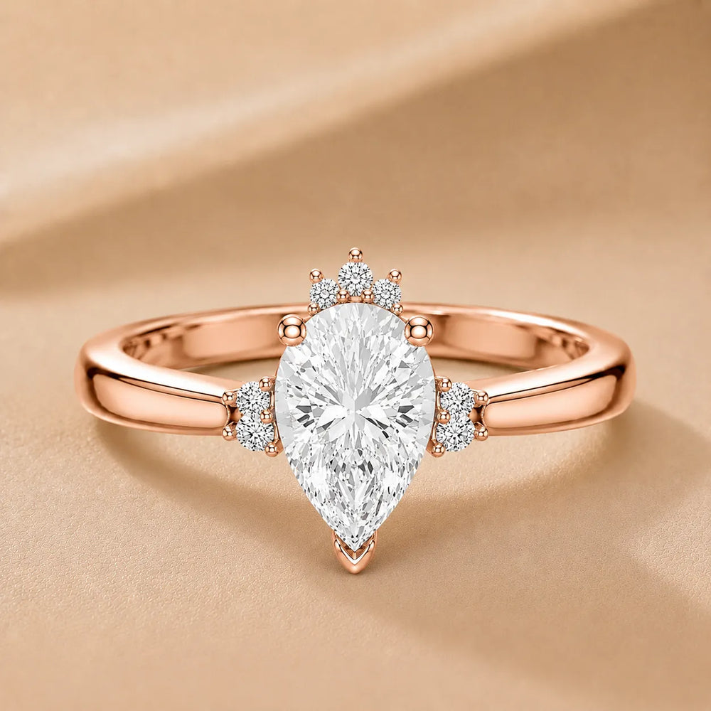 Luxury Cut Diamond Ring with Diamond Halo Accents